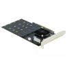 Delock PCI Express x8 / x16 Karte zu 4 x intern NVMe M.2 Key M