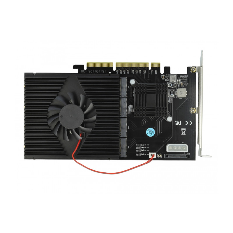 Delock PCI Express x8 / x16 Karte zu 4 x intern NVMe M.2 Key M