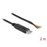 Delock Adapterkabel USB 2.0 Typ-A zu seriell RS-232 mit 9 offenen Kabelenden + Schirmung 2 m