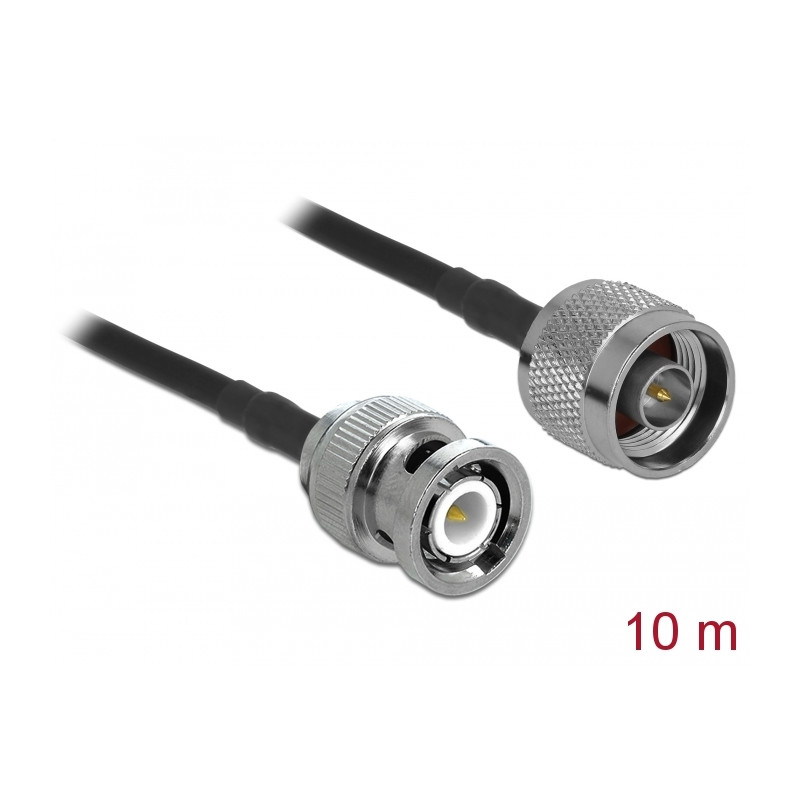 Delock Antennenkabel N Stecker zu BNC Stecker 50 Ohm LMR195 10 m