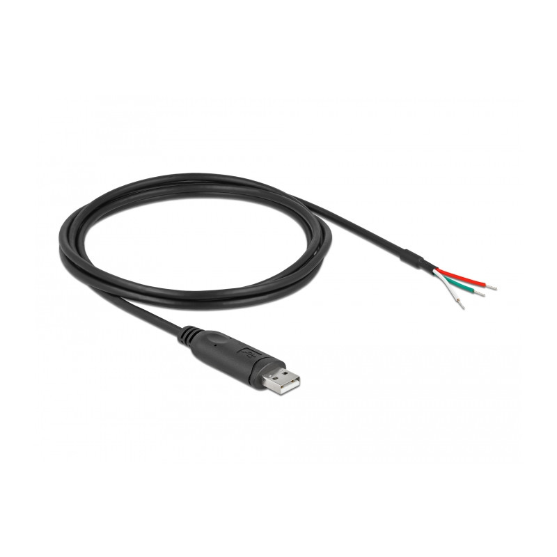 Delock Adapterkabel USB 2.0 Typ-A zu seriell RS-232 mit 3 offenen Kabelenden 2 m