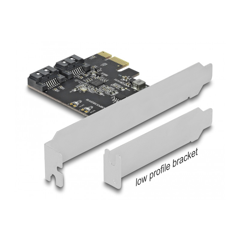 Delock 2 Port SATA PCI Express x1 Karte - Low Profile Formfaktor