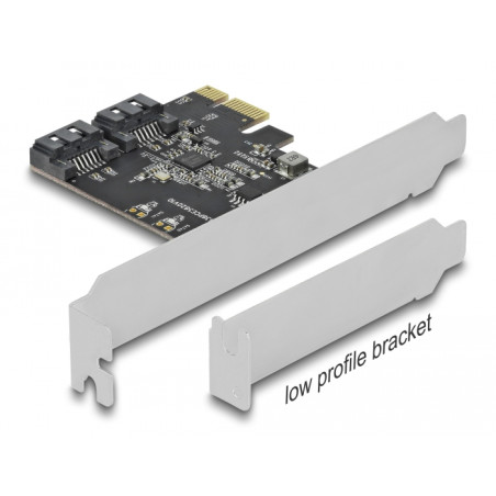Delock 2 Port SATA PCI Express x1 Karte - Low Profile Formfaktor
