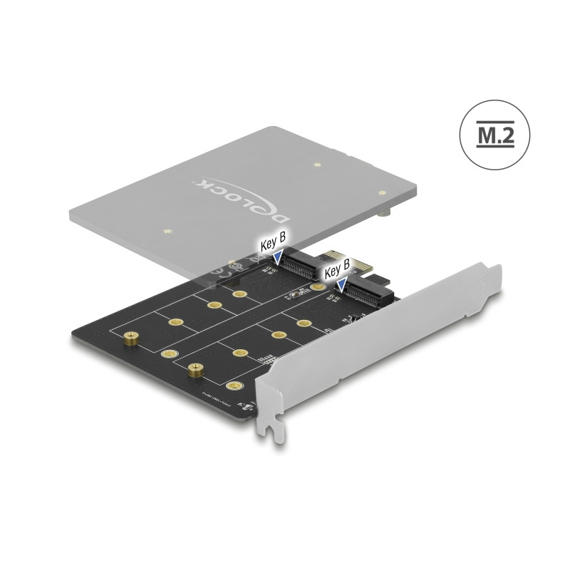 Delock PCI Express x1 Karte zu 2 x intern M.2 Key B