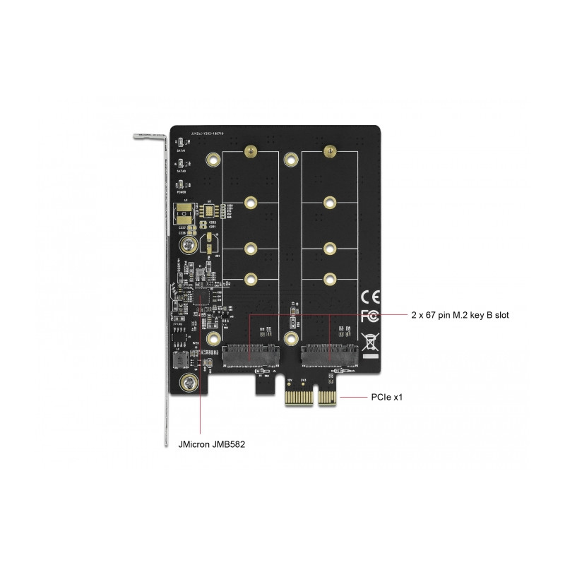 Delock PCI Express x1 Karte zu 2 x intern M.2 Key B