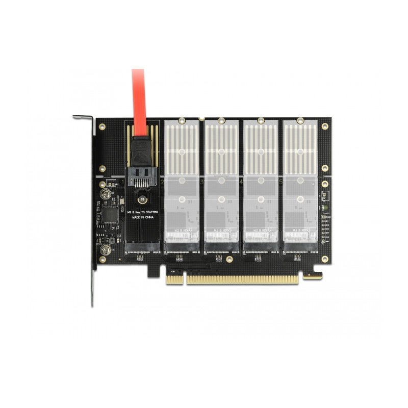 Delock PCI Express x16 Karte zu 5 x intern M.2 Key B / SATA