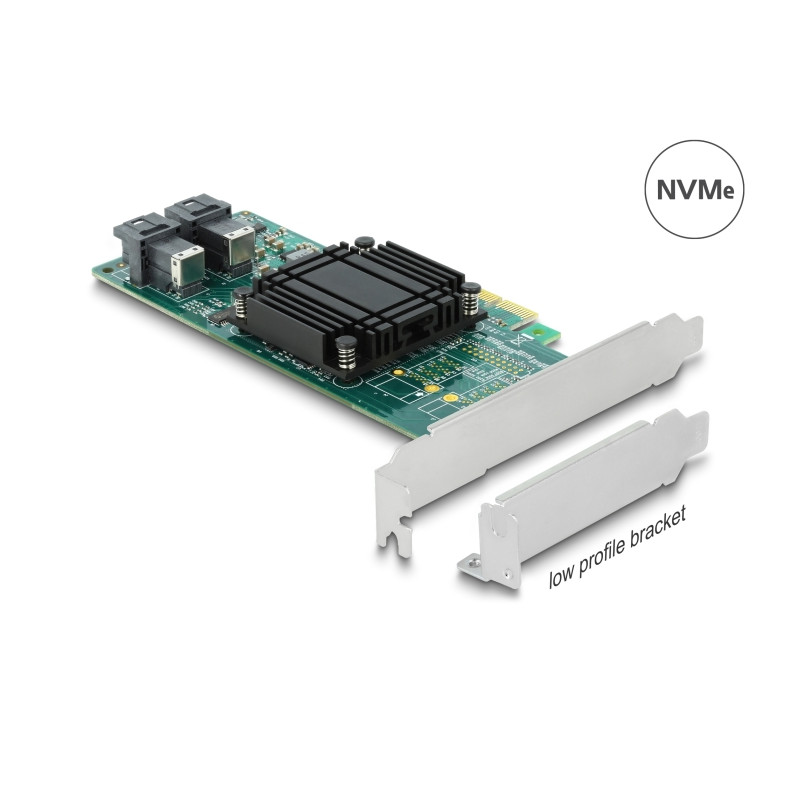 Delock PCI Express x8 Karte zu 2 x intern SFF-8643 NVMe - Low Profile Formfaktor