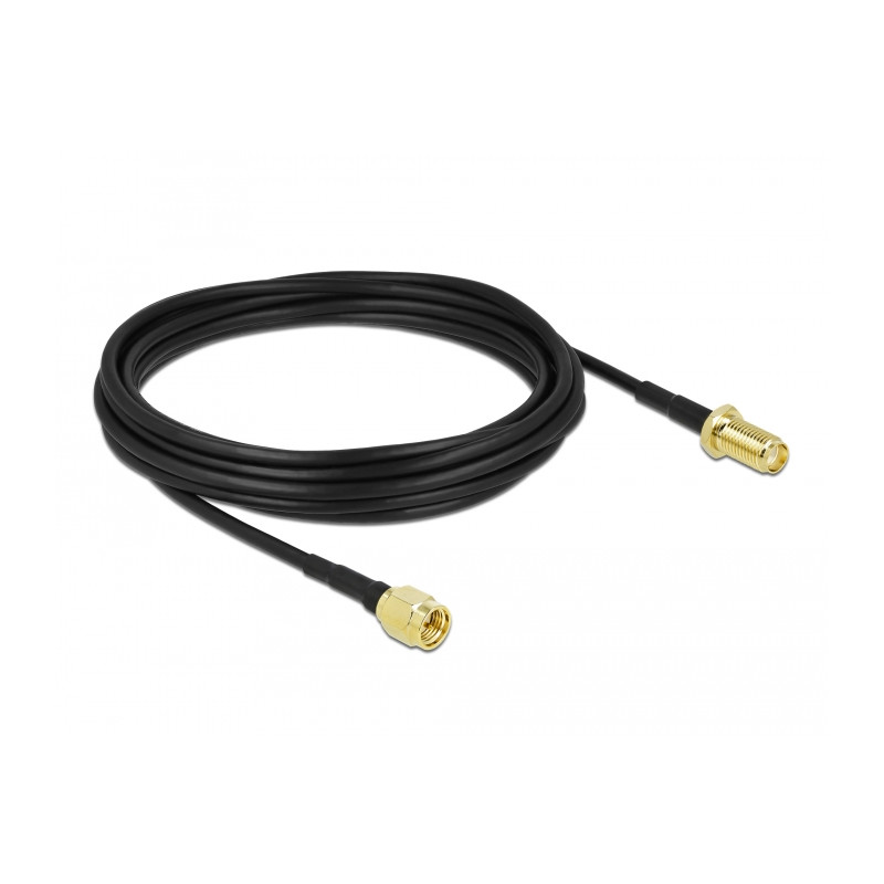 Delock Antennenkabel SMA Stecker zu SMA Buchse LMR/CFD100 5 m low loss