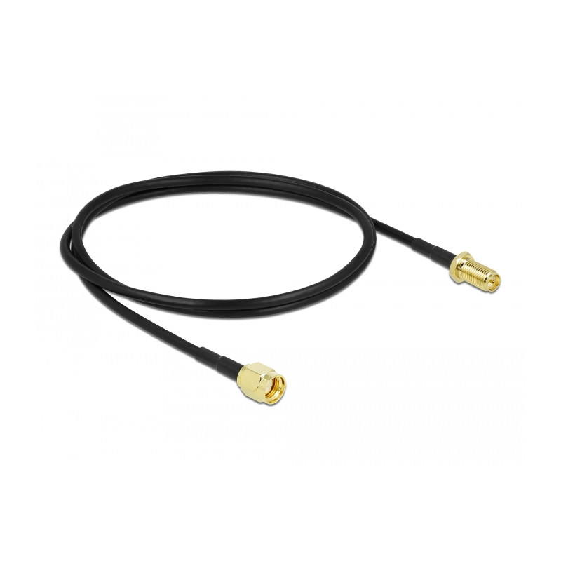Delock Antennenkabel RP-SMA Stecker zu RP-SMA Buchse LMR/CFD100 1 m low loss
