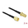 Delock Antennenkabel RP-SMA Stecker zu RP-SMA Buchse LMR/CFD100 2 m low loss
