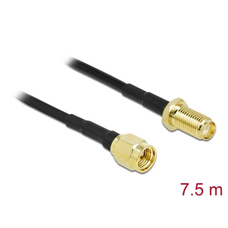 Delock Antennenkabel SMA Stecker zu SMA Buchse LMR/CFD100 7,5 m low loss