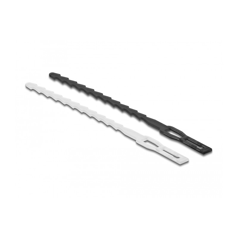 Delock Kabelbinder blitzförmig mit Befestigungsöse L 115 x B 4,5 mm wiederverwendbar 20 Stück