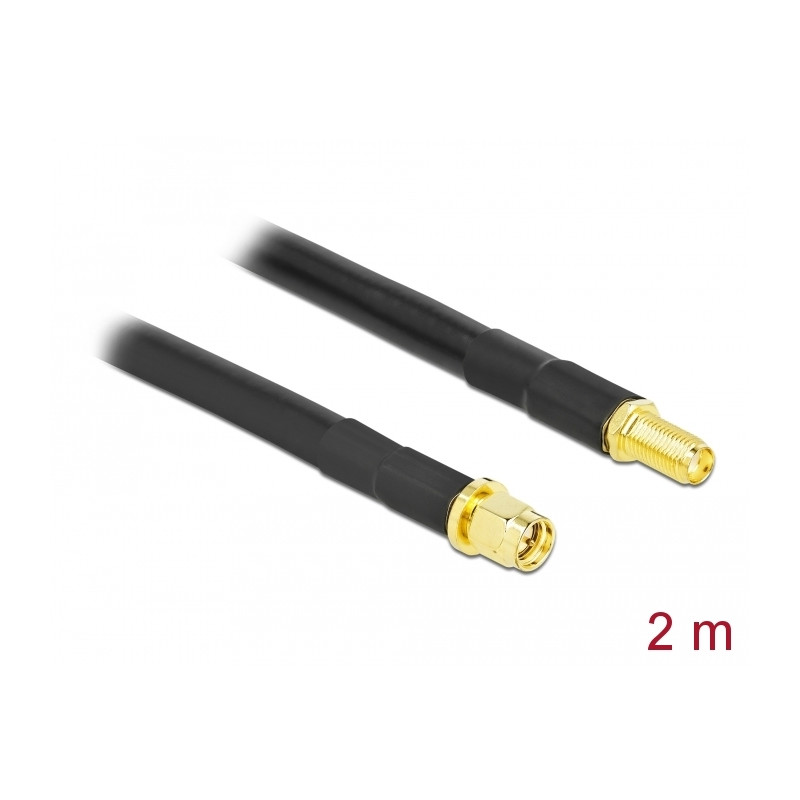 Delock Antennenkabel SMA Stecker zu SMA Buchse LMR/CFD300 2 m low loss