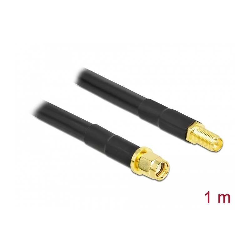 Delock Antennenkabel RP-SMA Stecker zu RP-SMA Buchse LMR/CFD300 1 m low loss
