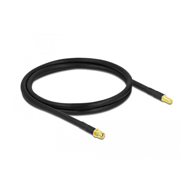 Delock Antennenkabel RP-SMA Stecker zu RP-SMA Buchse LMR/CFD300 1 m low loss