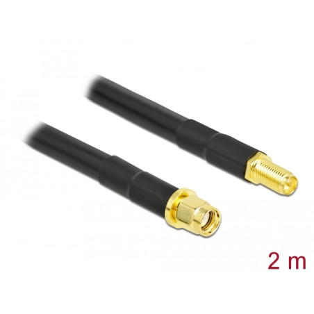 Delock Antennenkabel RP-SMA Stecker zu RP-SMA Buchse LMR/CFD300 2 m low loss