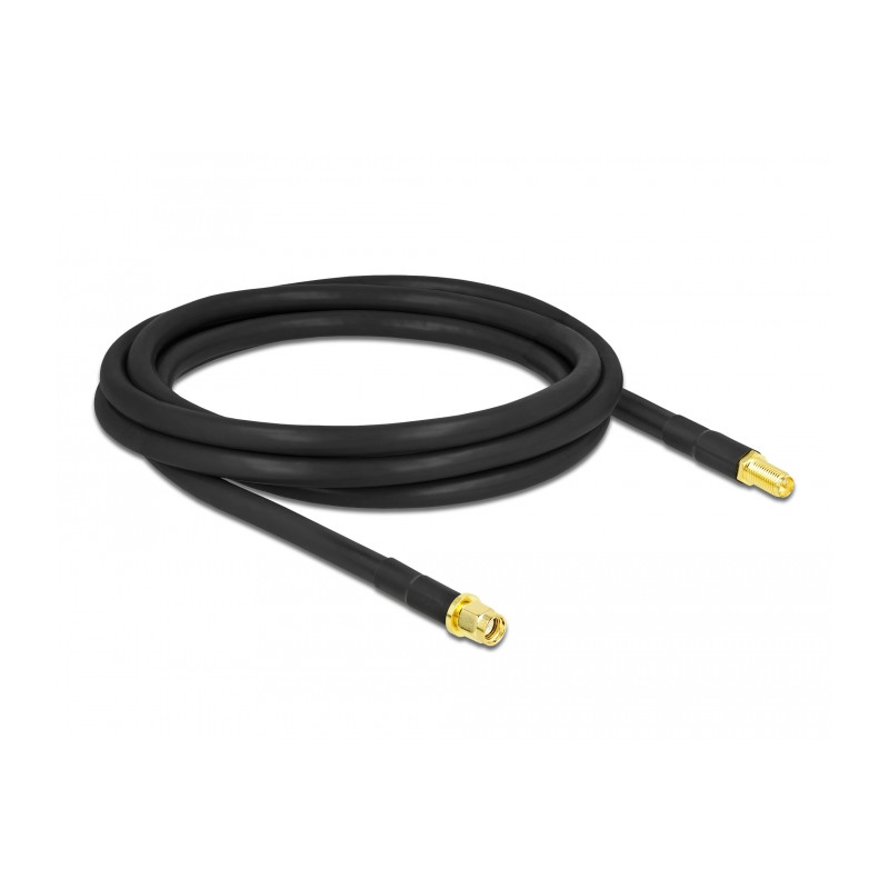Delock Antennenkabel RP-SMA Stecker zu RP-SMA Buchse LMR/CFD300 2 m low loss