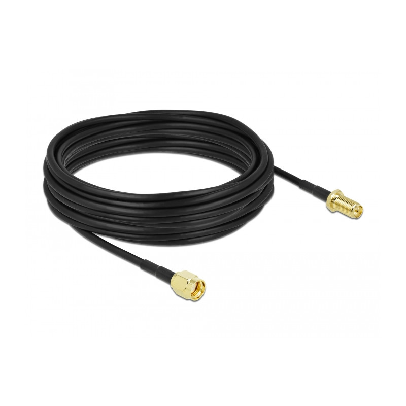 Delock Antennenkabel RP-SMA Stecker zu RP-SMA Buchse LMR/CFD100 10 m low loss
