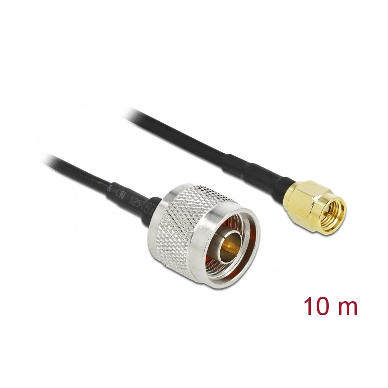 Delock Antennenkabel N Stecker zu SMA Stecker LMR/CFD100 10 m low loss