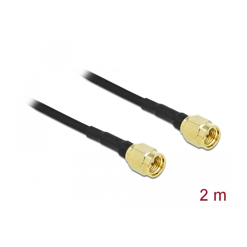 Delock Antennenkabel SMA Stecker zu SMA Stecker LMR/CFD100 2 m low loss