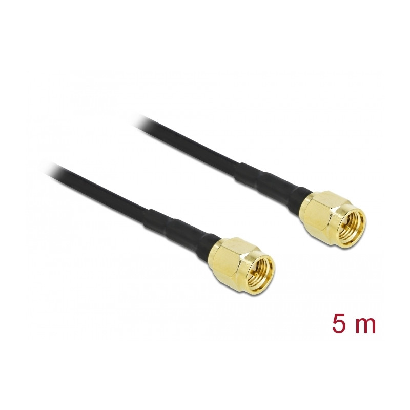 Delock Antennenkabel SMA Stecker zu SMA Stecker LMR/CFD100 5 m low loss