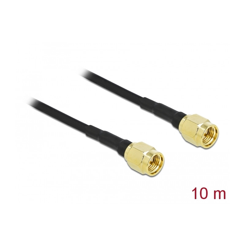 Delock Antennenkabel SMA Stecker zu SMA Stecker LMR/CFD100 10 m low loss