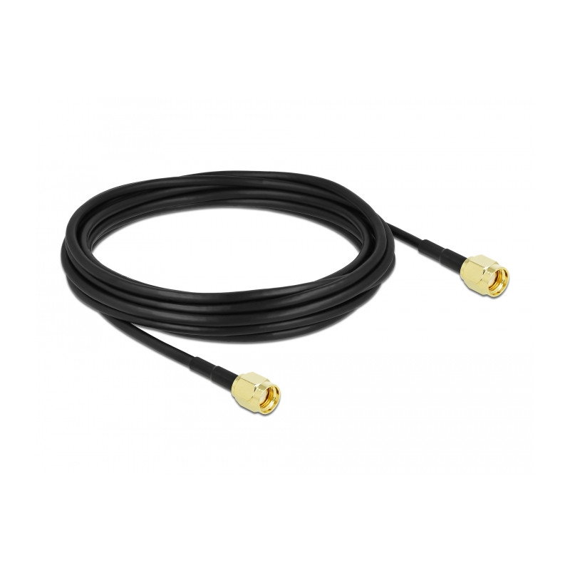 Delock Antennenkabel RP-SMA Stecker zu RP-SMA Stecker LMR/CFD100 5 m low loss