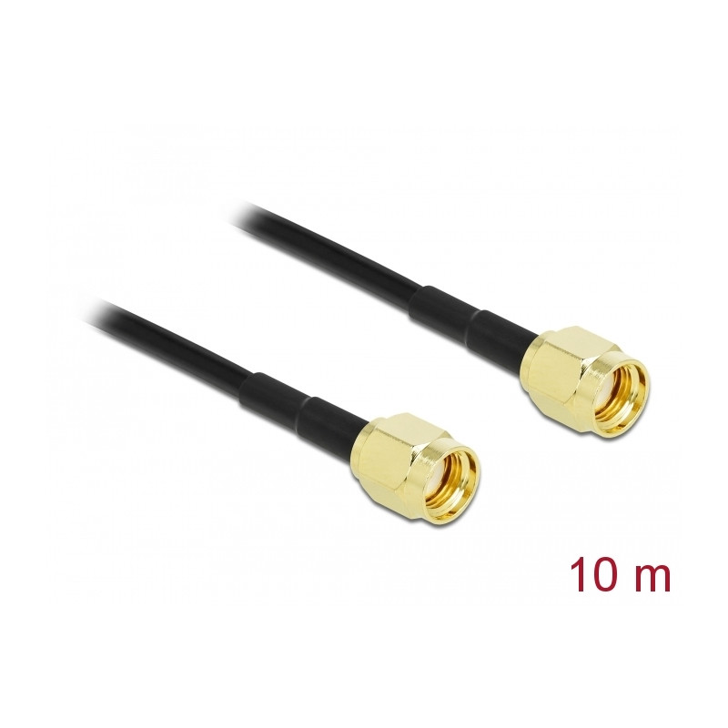 Delock Antennenkabel RP-SMA Stecker zu RP-SMA Stecker LMR/CFD100 10 m low loss