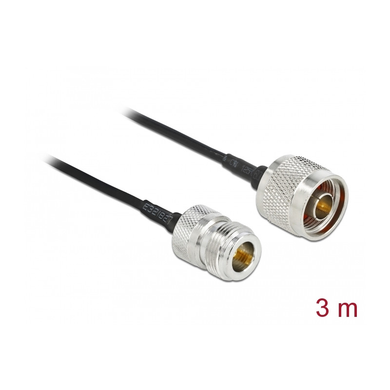 Delock Antennenkabel N Stecker zu N Buchse LMR/CFD100 3 m low loss