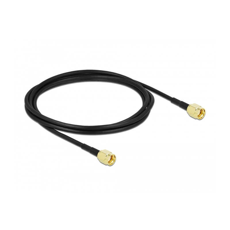 Delock Antennenkabel RP-SMA Stecker zu RP-SMA Stecker LMR/CFD100 2 m low loss