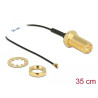 Delock Antennenkabel RP-SMA Buchse zum Einbau zu I-PEX Inc., MHF® 4 Stecker 0.81 35 cm Gewindelänge 10 mm