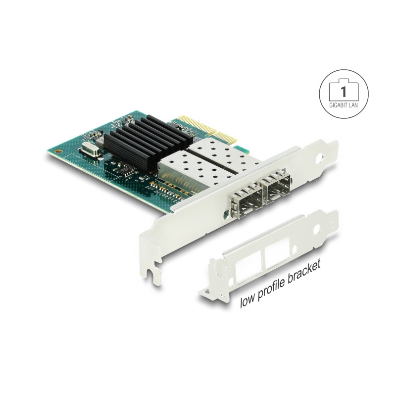 Delock PCI Express x4 Netzwerkkarte Gigabit LAN 2 x SFP i82576