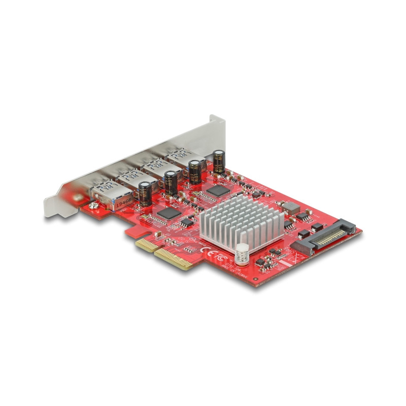 Delock PCI Express x4 Karte zu 4 x extern USB 10 Gbps Typ-A Buchse