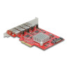Delock PCI Express x4 Karte zu 4 x extern USB 10 Gbps Typ-A Buchse
