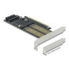 Delock PCI Express x16 Karte zu 1 x M.2 Key B + 1 x NVMe M.2 Key M + 1 x mSATA - Low Profile Formfaktor