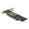 Delock PCI Express x16 Karte zu 1 x M.2 Key B + 1 x NVMe M.2 Key M + 1 x mSATA - Low Profile Formfaktor
