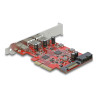 Delock PCI Express x4 Karte zu 1 x extern USB Type-C™ Buchse + 2 x extern USB Typ-A Buchse SuperSpeed USB 10 Gbps + 1 x intern U