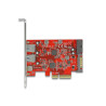 Delock PCI Express x4 Karte zu 1 x extern USB Type-C™ Buchse + 2 x extern USB Typ-A Buchse SuperSpeed USB 10 Gbps + 1 x intern U