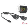 Delock Adapter USB Type-C™ zu 2 x Seriell RS-232 DB9 mit 15 kV ESD Schutz