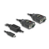 Delock Adapter USB Type-C™ zu 2 x Seriell RS-232 DB9 mit 15 kV ESD Schutz