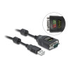 Delock USB Typ-A zu Seriell DB9 Adapter mit 9 LED RS-232 Tester