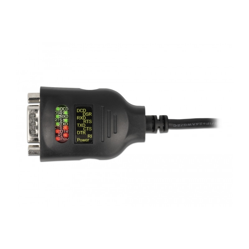 Delock USB Typ-A zu Seriell DB9 Adapter mit 9 LED RS-232 Tester