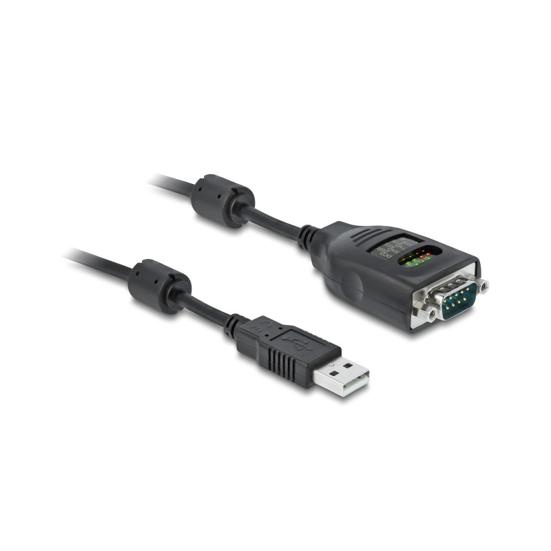 Delock USB Typ-A zu Seriell DB9 Adapter mit 9 LED RS-232 Tester