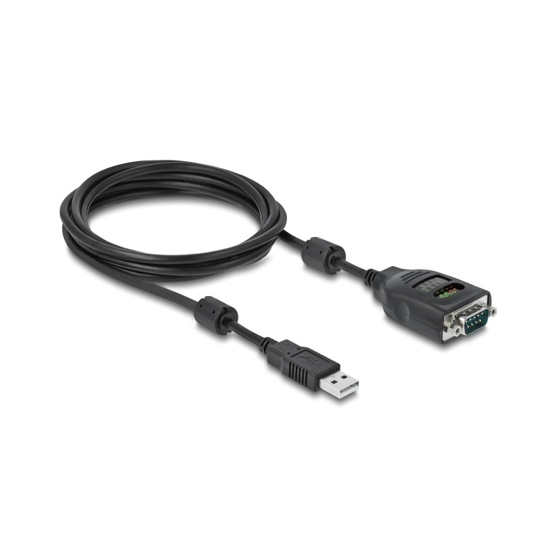 Delock USB Typ-A zu Seriell DB9 Adapter mit 9 LED RS-232 Tester