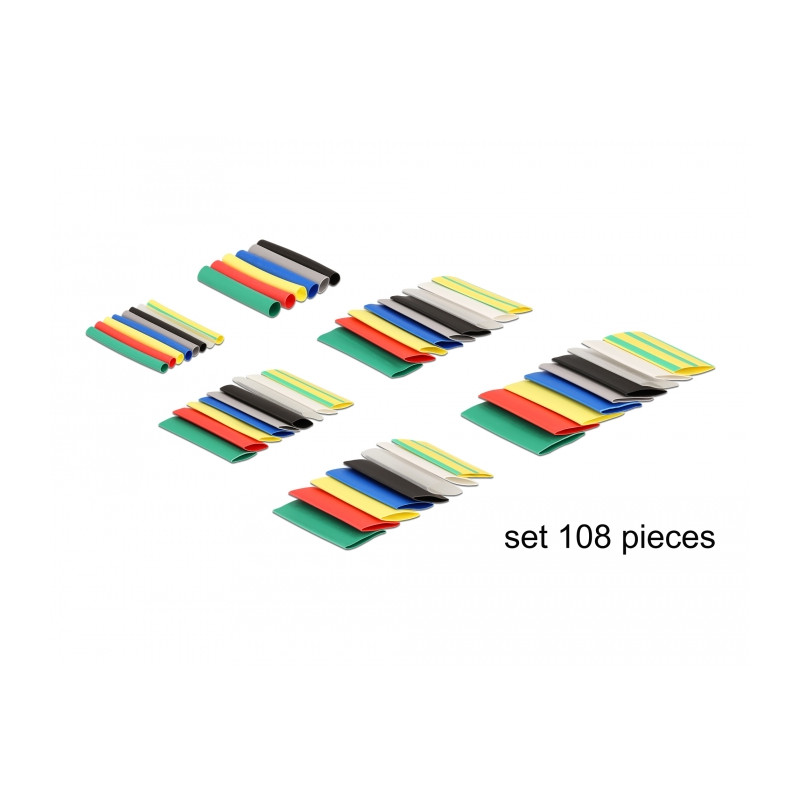 Delock Schrumpfschlauch Set 108 Stück farbig