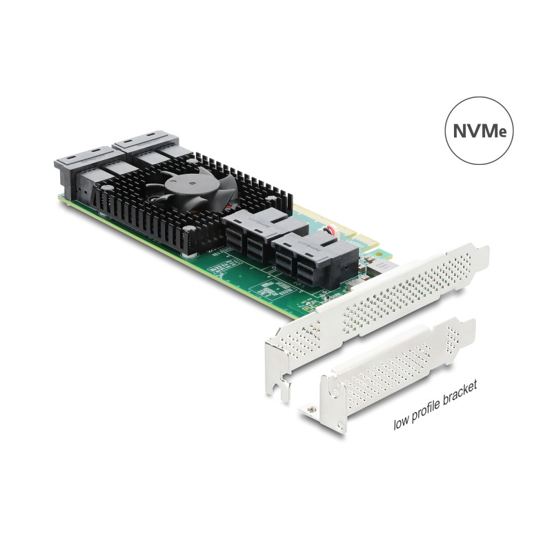 Delock PCI Express x16 Karte zu 8 x intern SFF-8643 NVMe - Low Profile Formfaktor