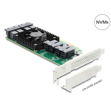 Delock PCI Express x16 Karte zu 8 x intern SFF-8643 NVMe - Low Profile Formfaktor