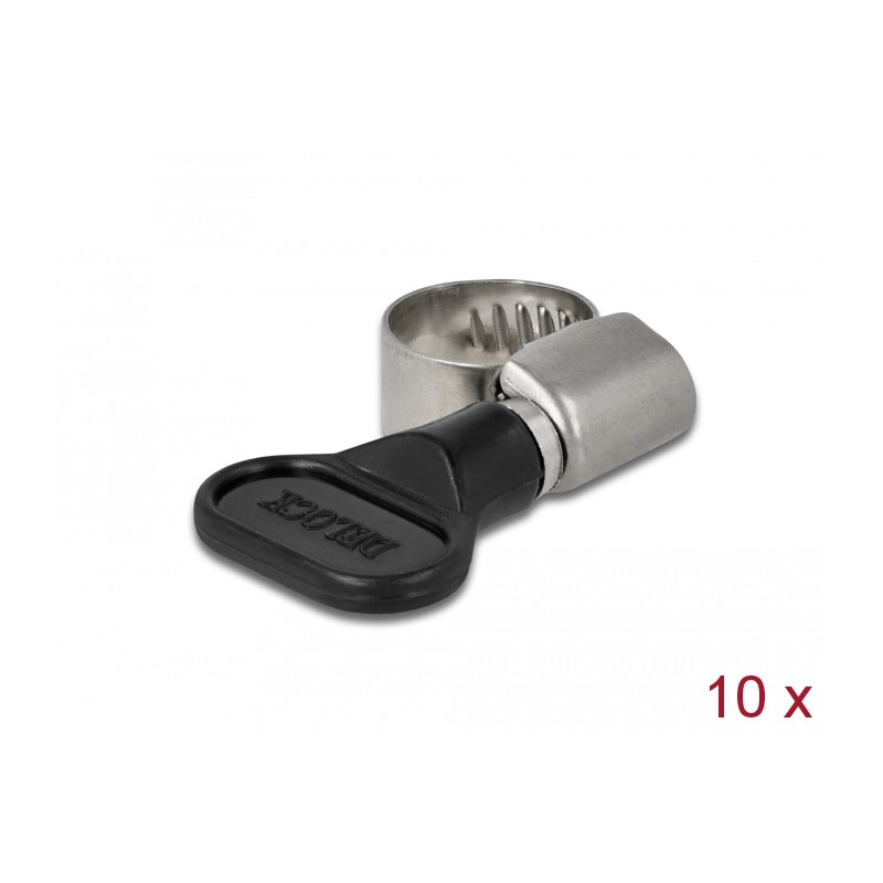Delock Schlauchschelle mit Flügelmutter 8 - 12 mm 10 Stück schwarz