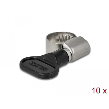 Delock Schlauchschelle mit Flügelmutter 8 - 12 mm 10 Stück schwarz