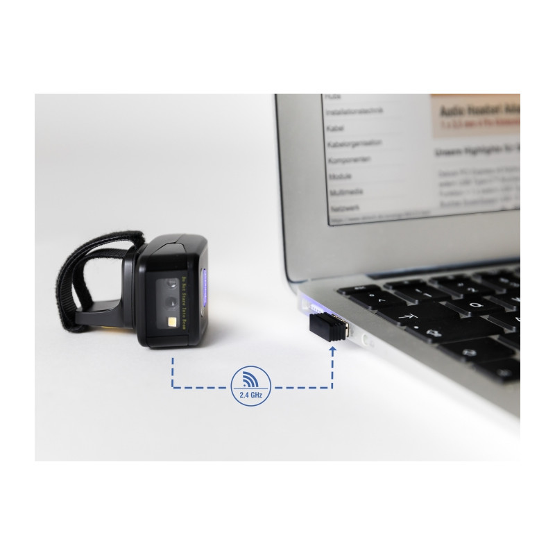 Delock Ringbarcode Scanner 1D und 2D mit 2,4 GHz oder Bluetooth